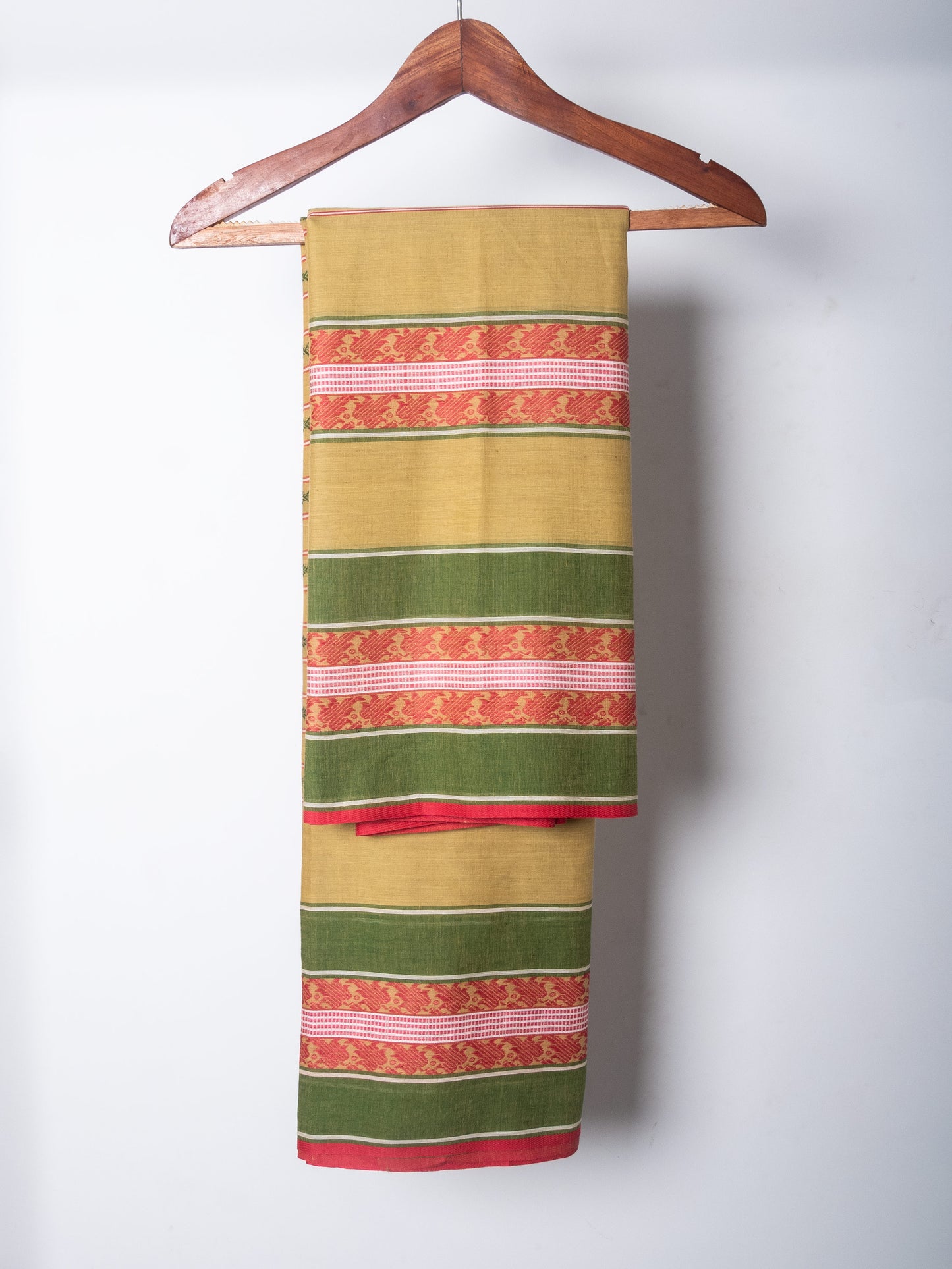 Green Dhaniakhali Soft Cotton Woven Saree