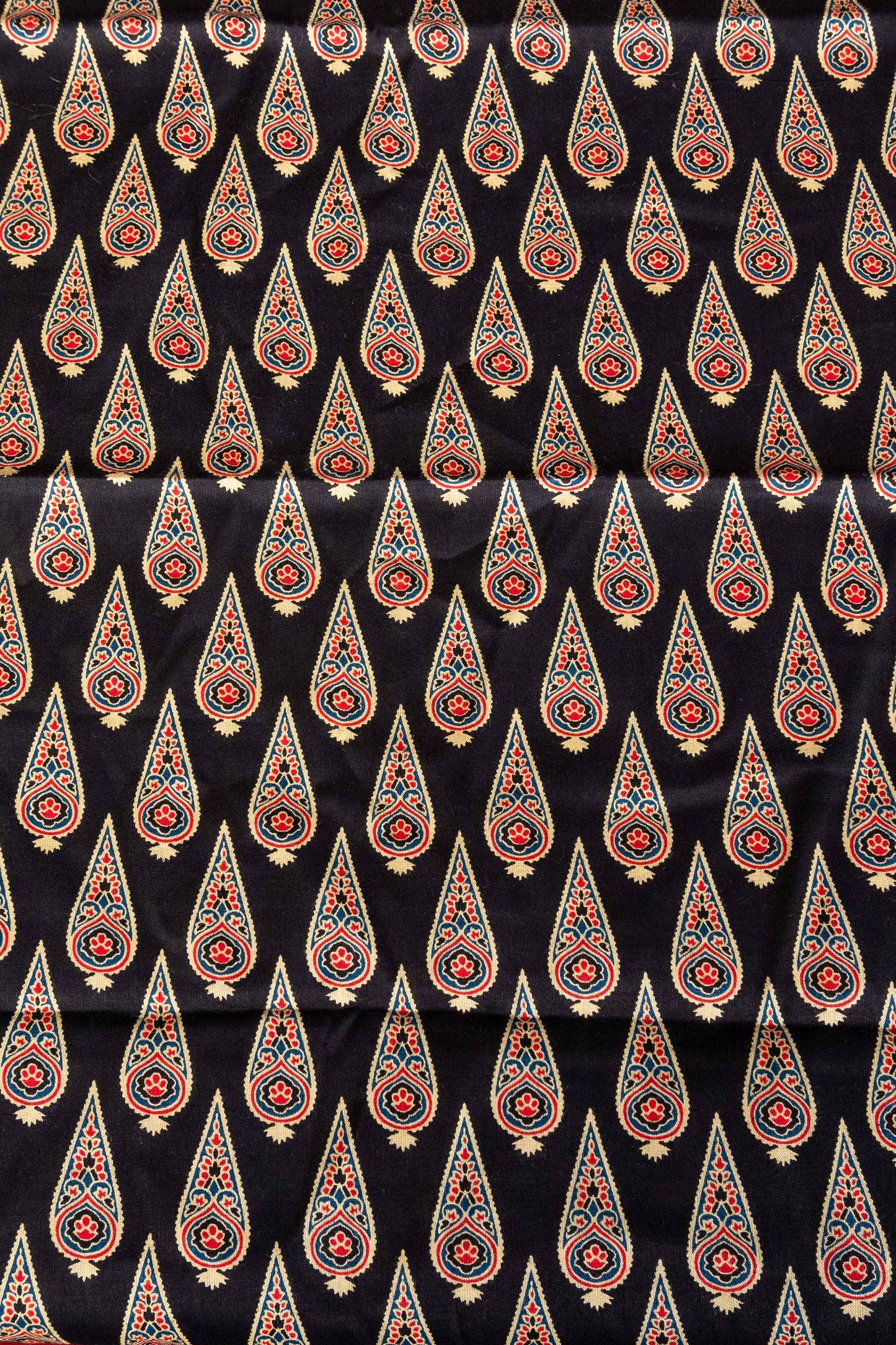 Black Block Printed Blouse Fabric
