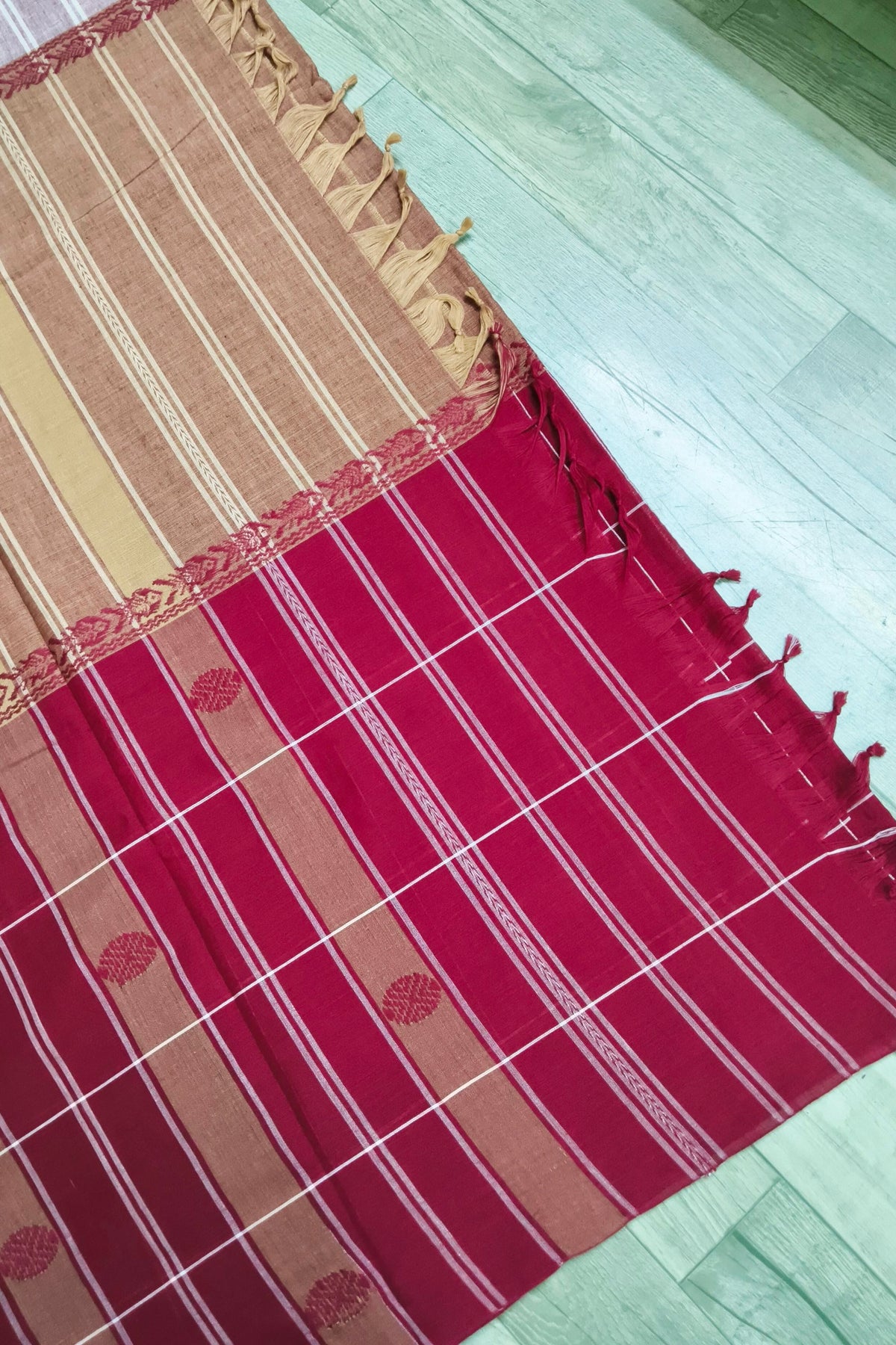 3D Dhaniakhali Cotton Saree