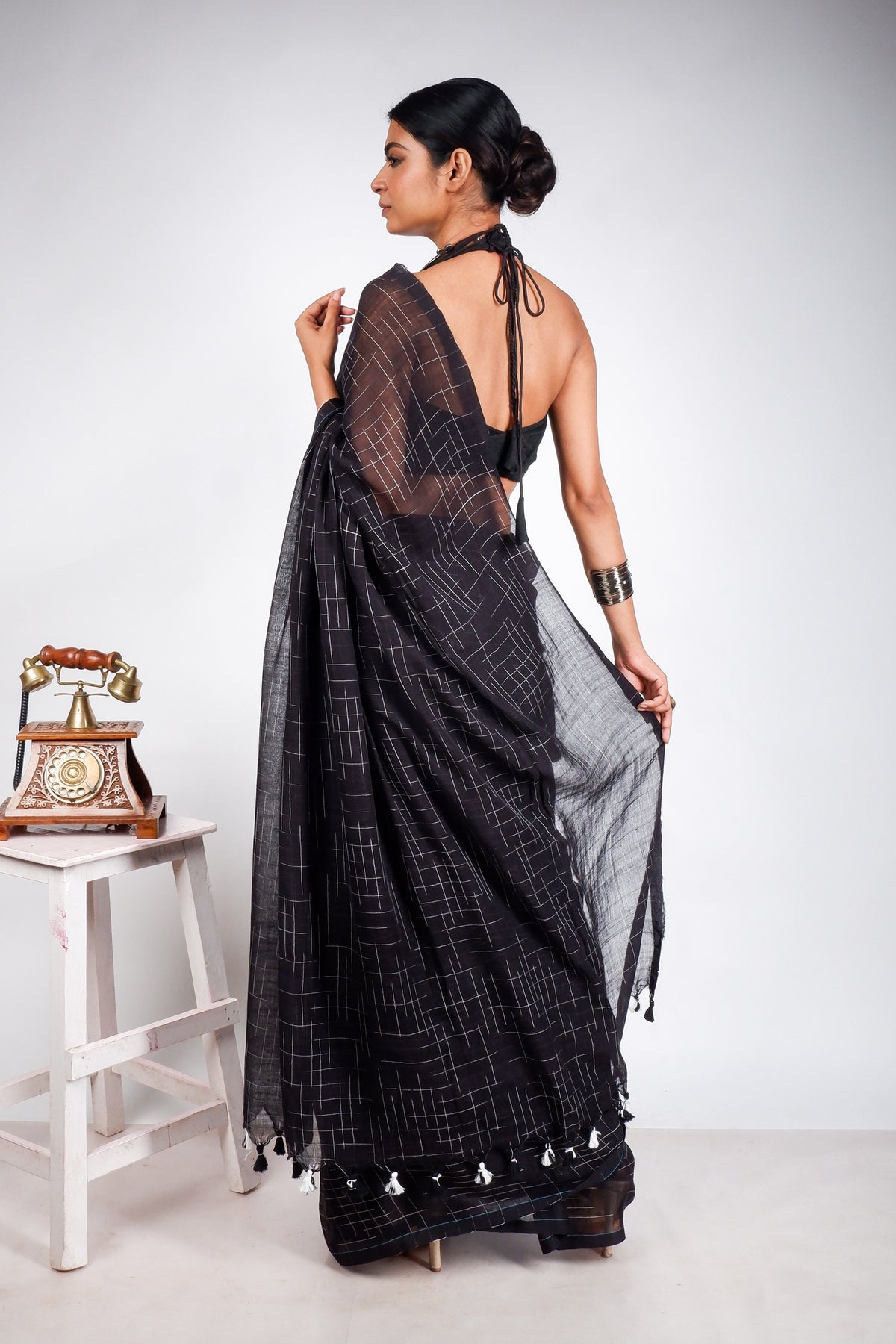 Black Jharna Saree
