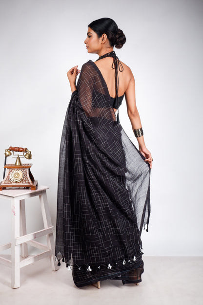 Black Jharna Saree