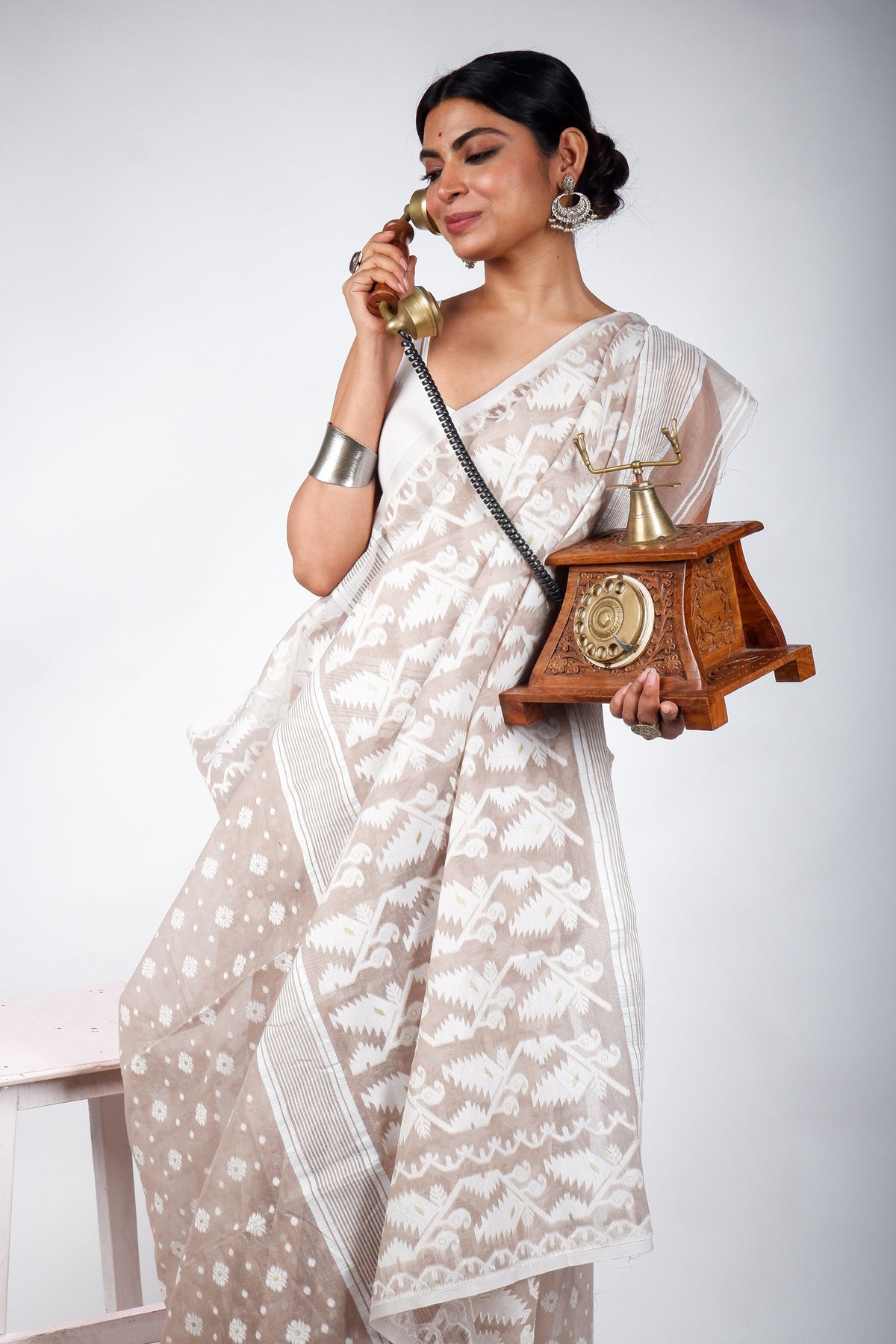 Pastel Bengal Jamdani Saree