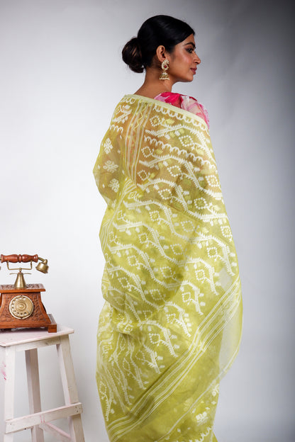 Green Bengal Dhakai Jamdani Saree