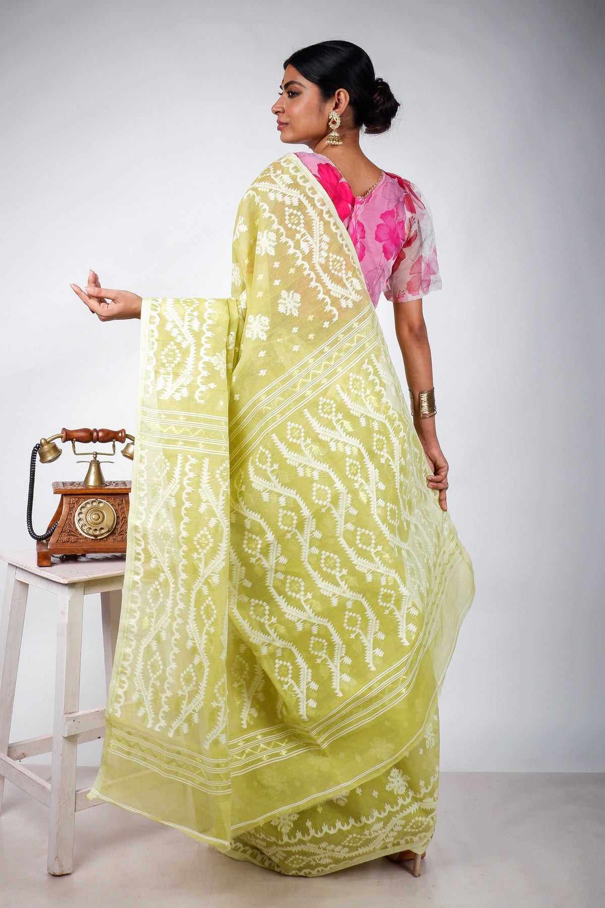 Green Bengal Dhakai Jamdani Saree