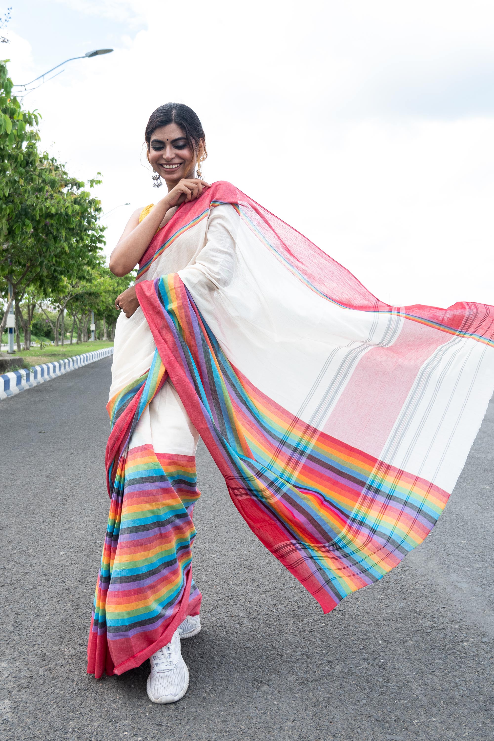 Expensive | White Half N Half Saree and White Half N Half Sari online  shopping
