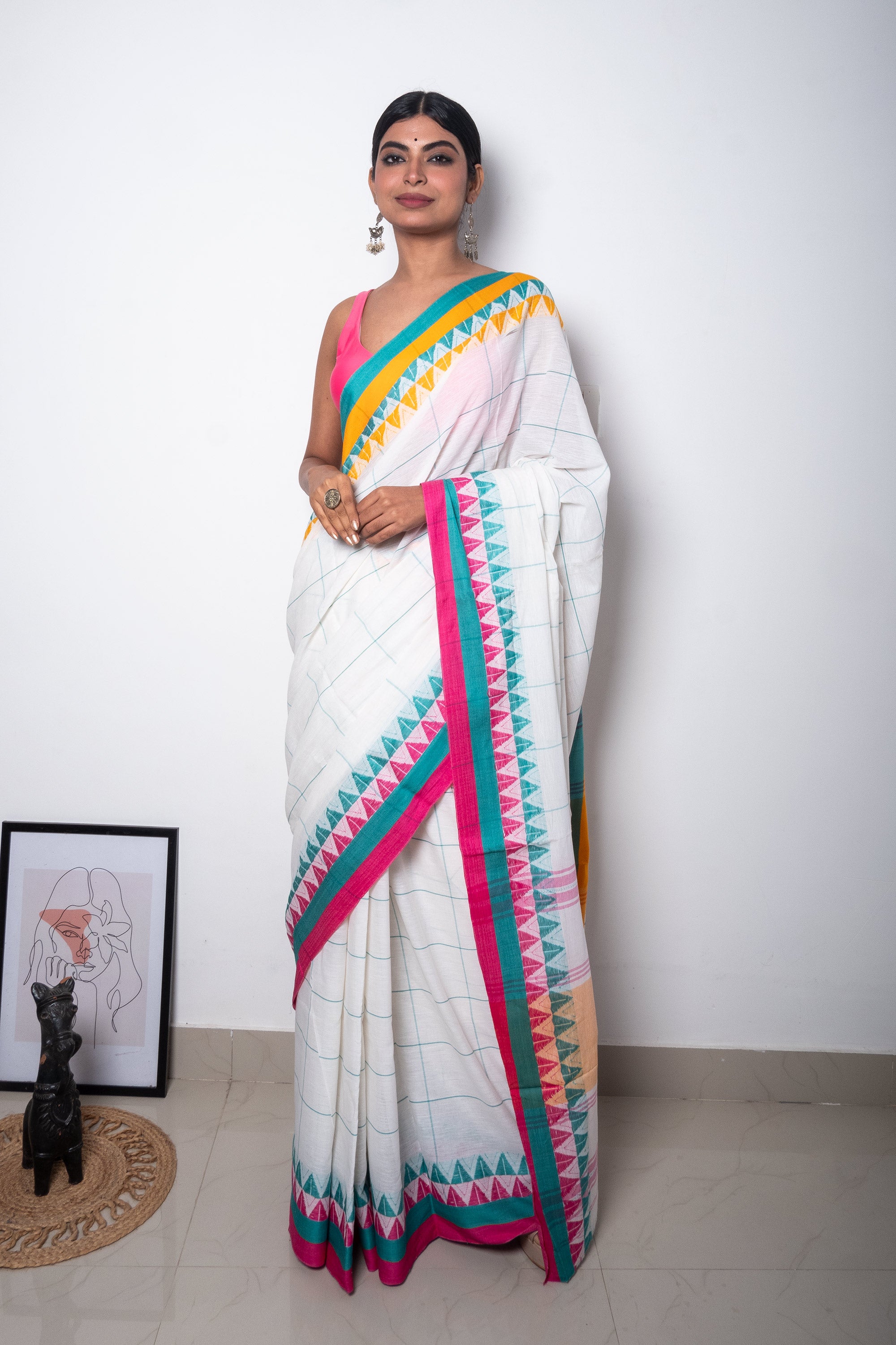 Pure Handloom Off White Kanjivaram Silk Saree Online At Best Price – Sunasa