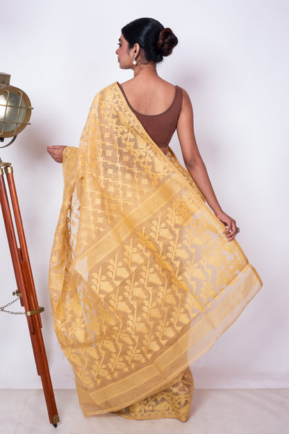 Beige on Beige Bengal Jamdani Saree