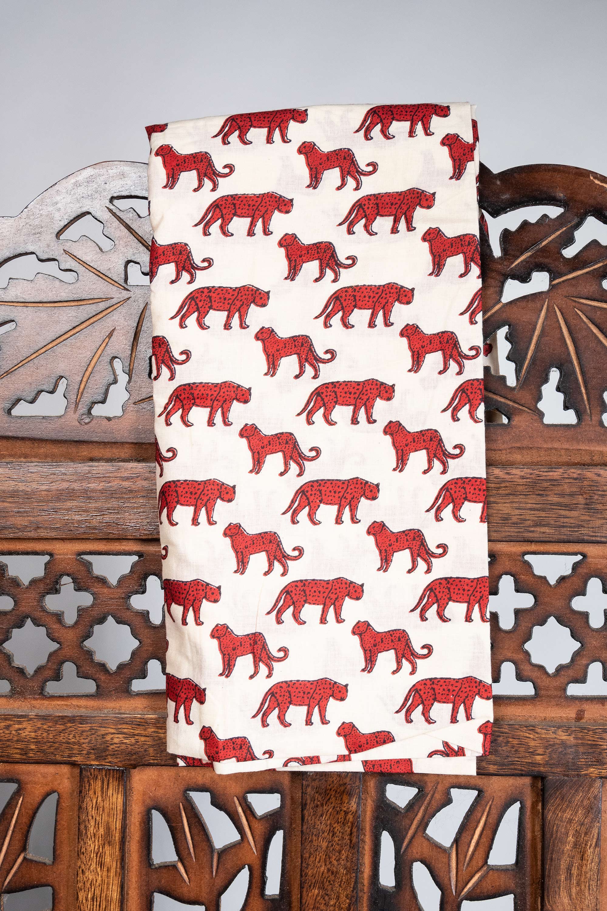 Animal Block Printed Blouse Fabric