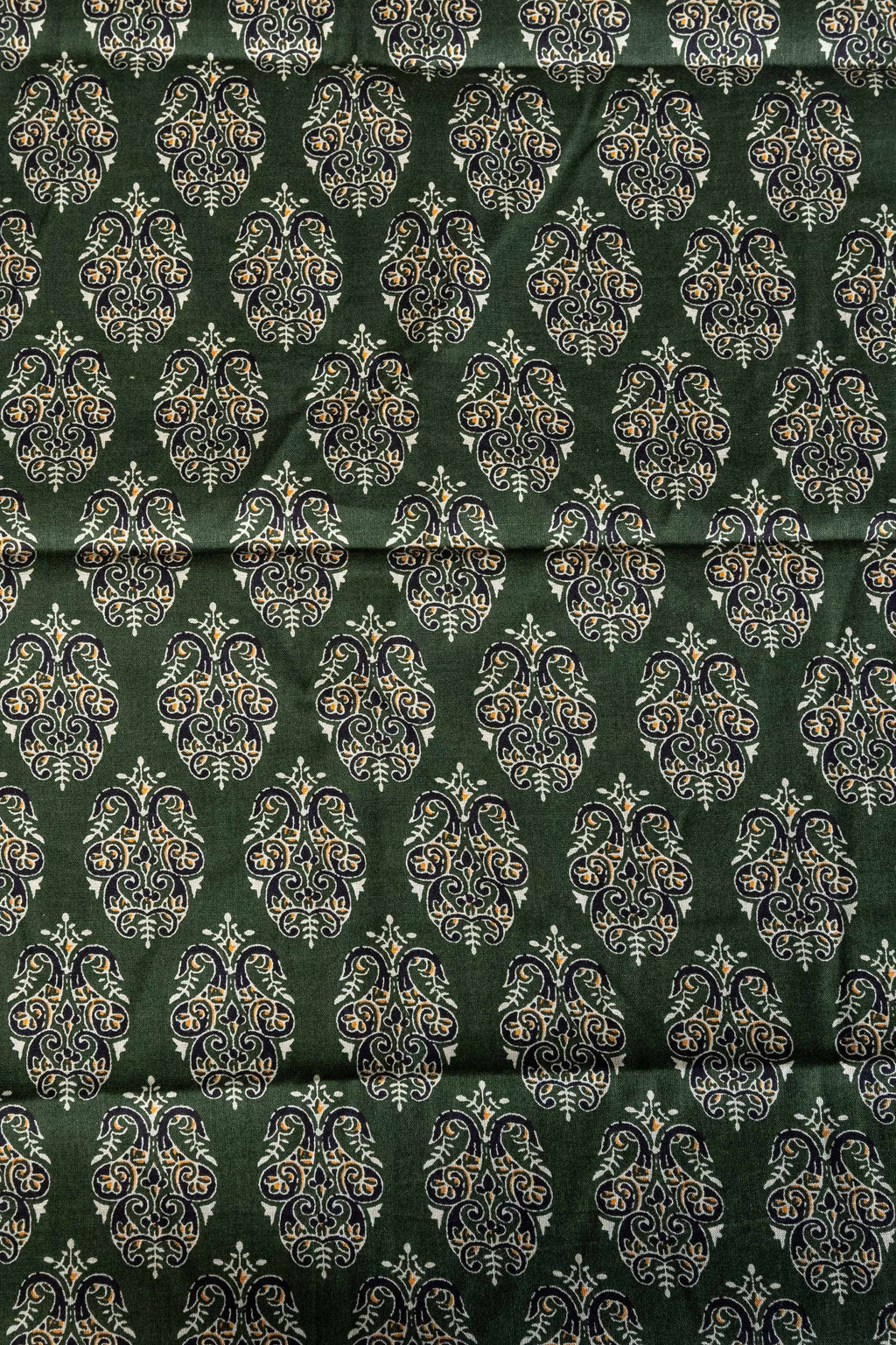 Green Block Printed Blouse Fabric