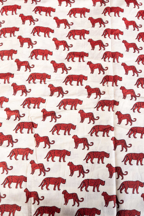 Animal Block Printed Blouse Fabric