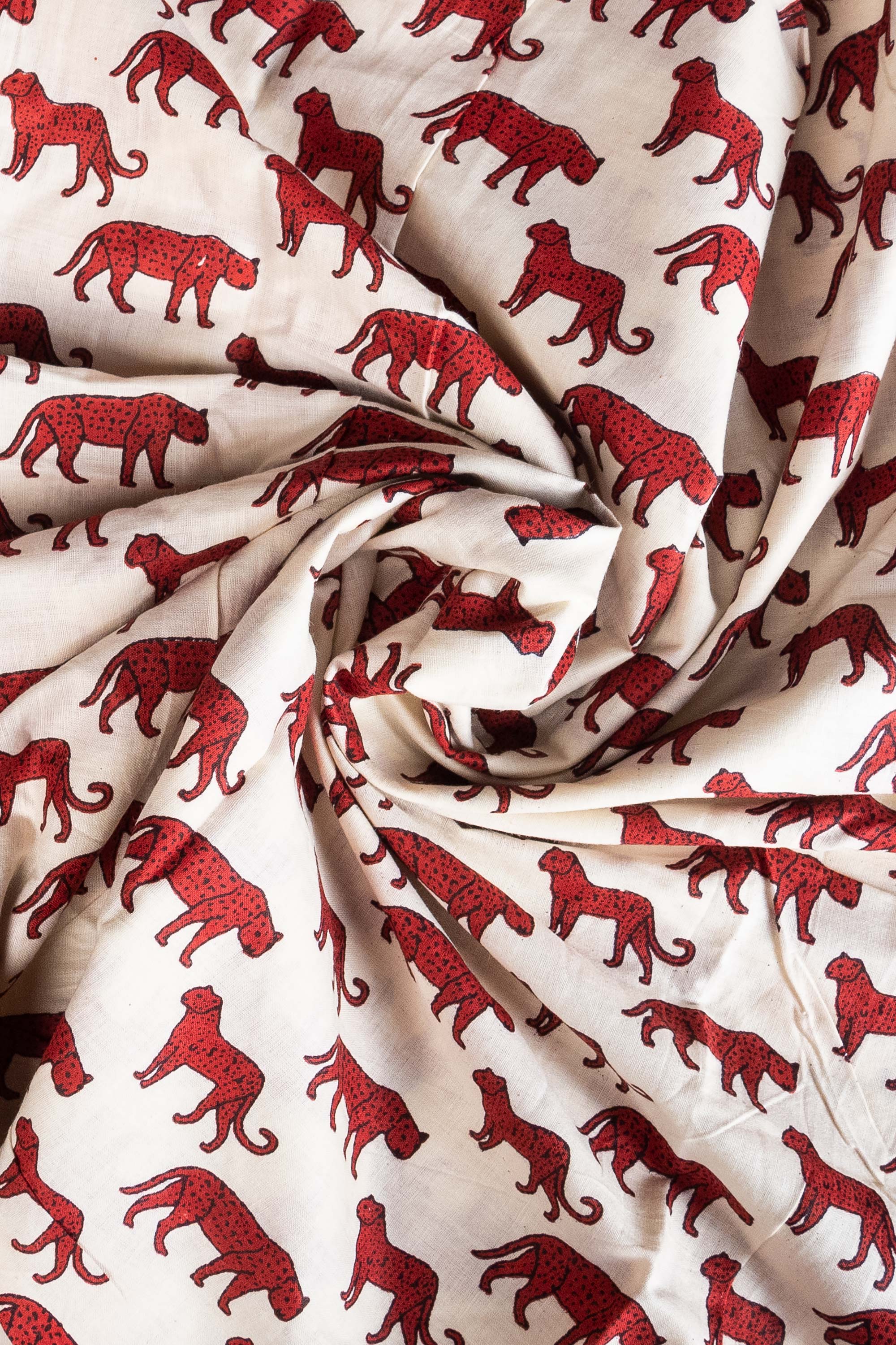 Animal Block Printed Blouse Fabric