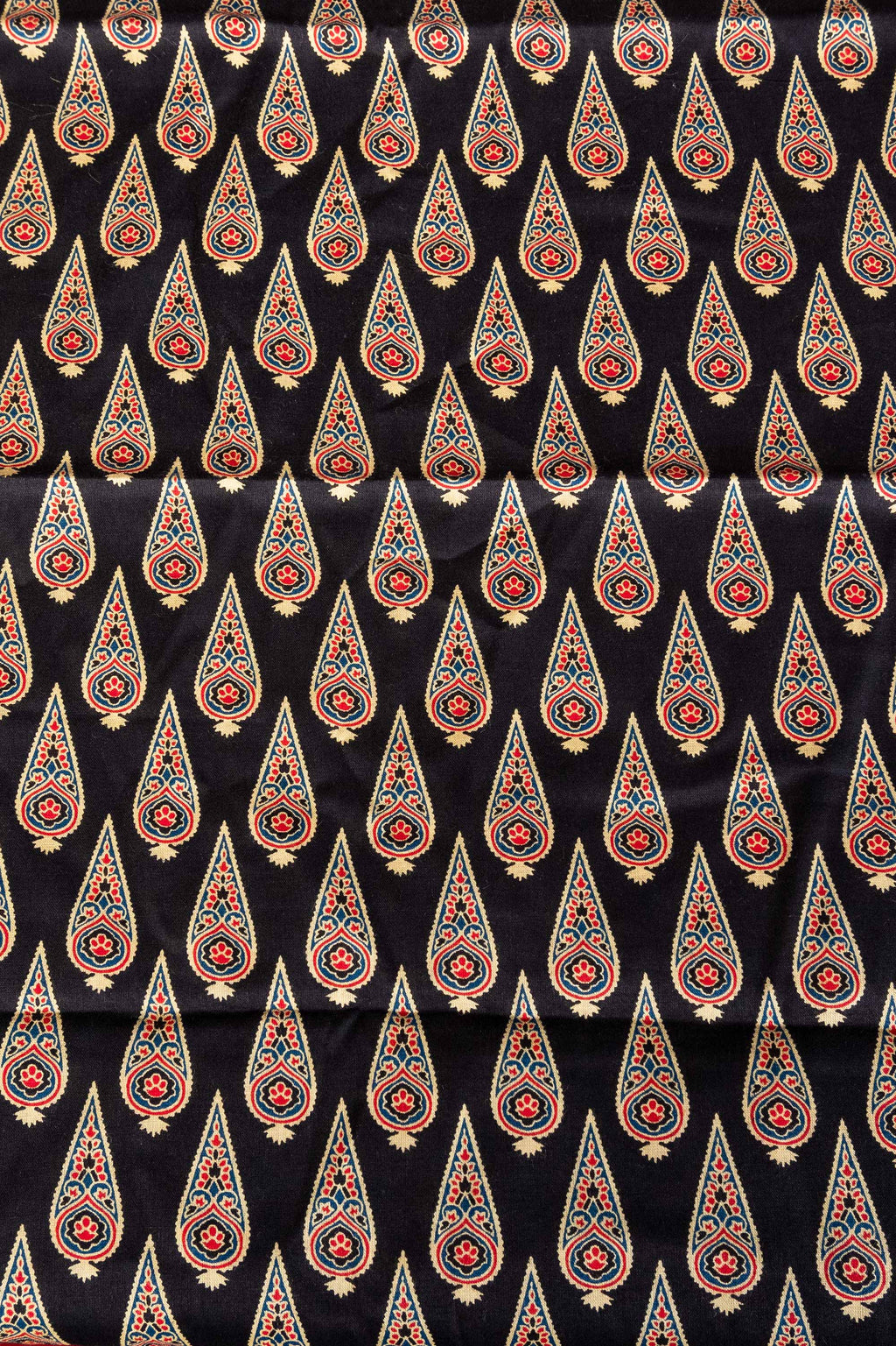 Black Block Printed Blouse Fabric