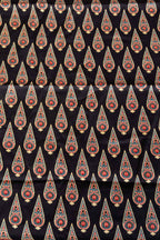 Black Block Printed Blouse Fabric