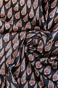 Black Block Printed Blouse Fabric
