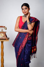 Blue Cotton Baluchari Handloom Saree