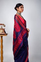 Blue Cotton Baluchari Handloom Saree