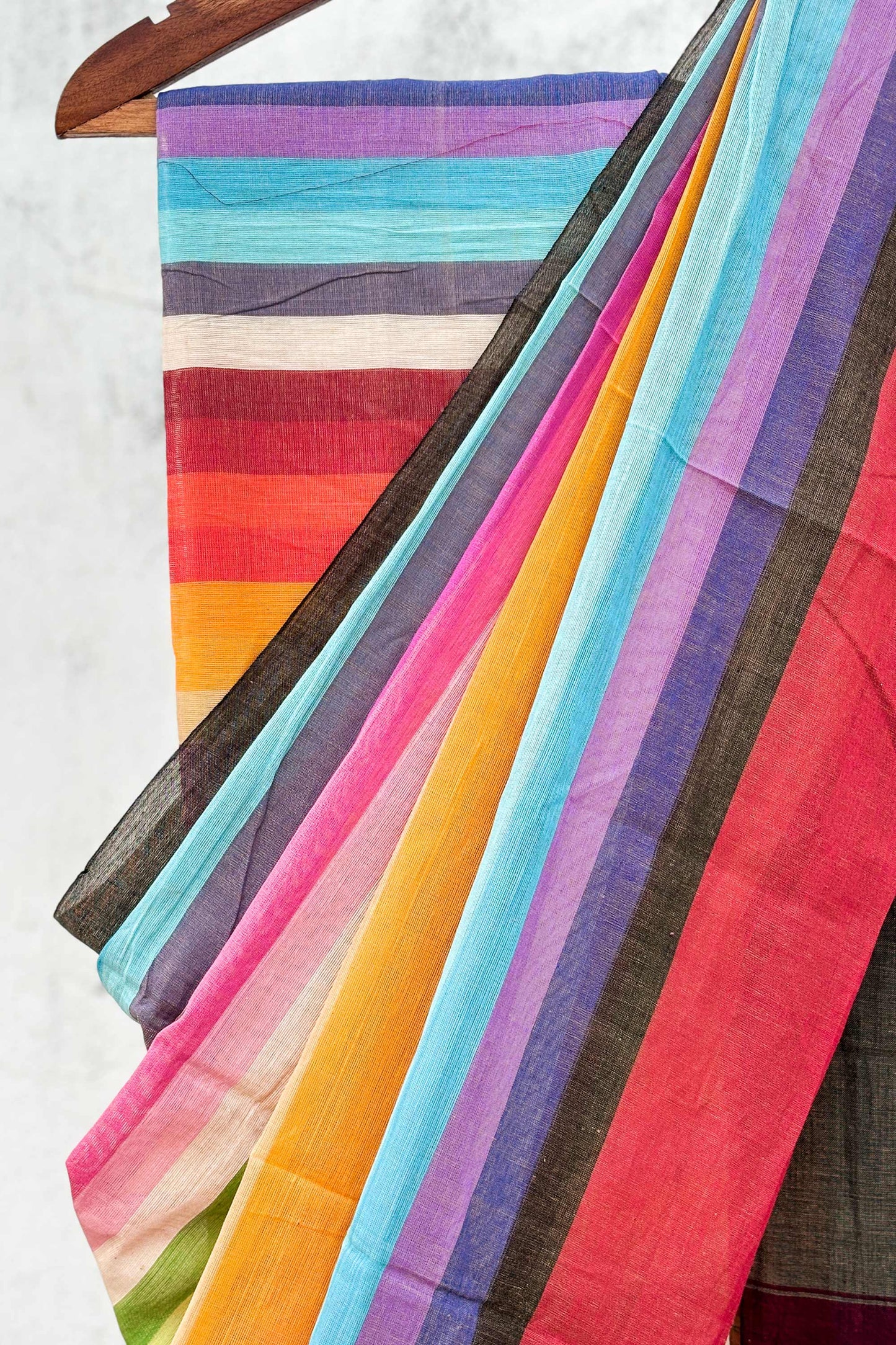 Rainbow Colour Dhaniakhali Cotton Saree