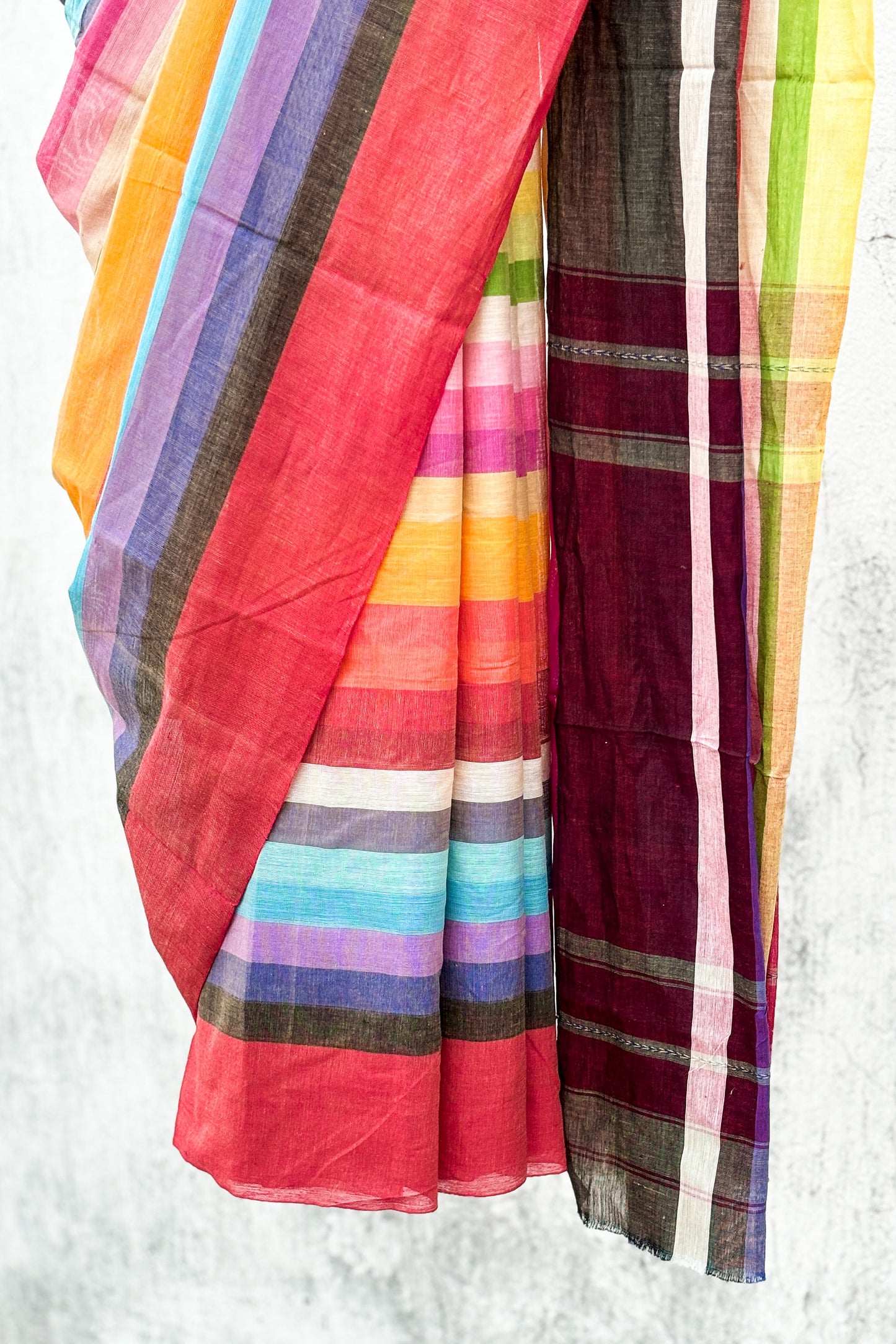 Rainbow Colour Dhaniakhali Cotton Saree