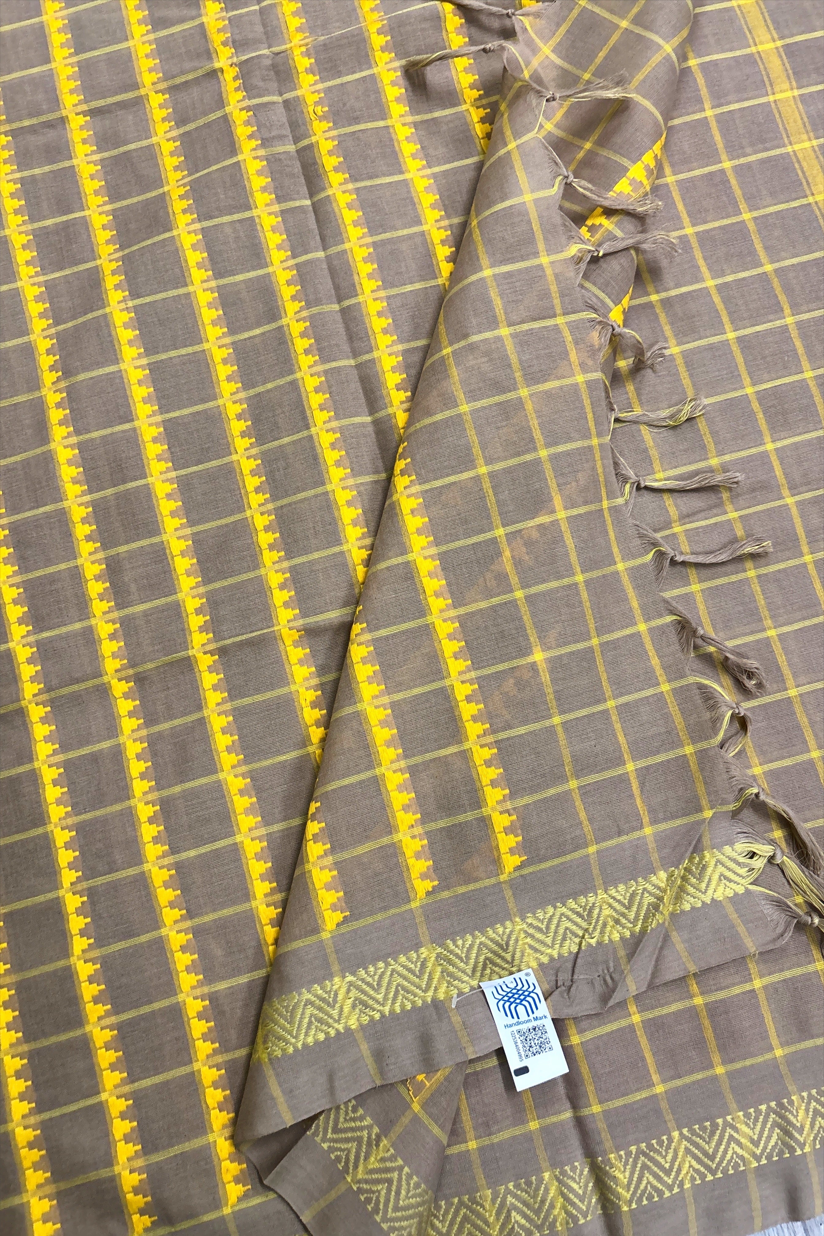 Wheat Yeallow Bengal Cotton Saree