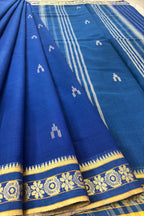 Blue Cotton Dhaniakhali Saree