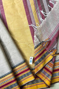 Ash Bengal Cotton Saree with Woven Borders