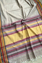 Ash Bengal Cotton Saree with Woven Borders