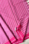 Bubblegum Pink Bengal Cotton Saree with Zari Woven Pallus