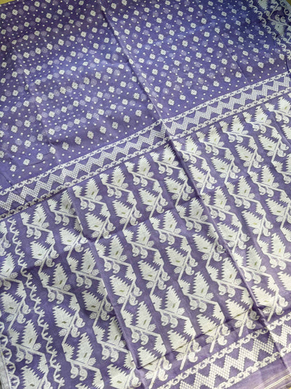 Ponds Purple Bengal Jamdani Saree