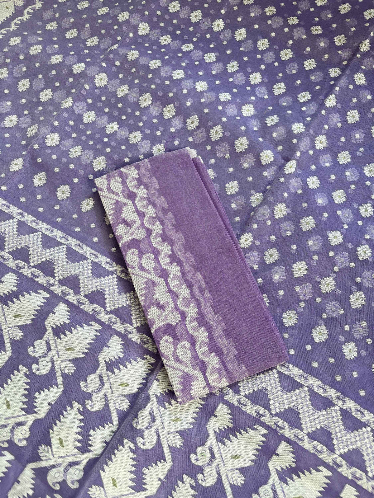 Ponds Purple Bengal Jamdani Saree