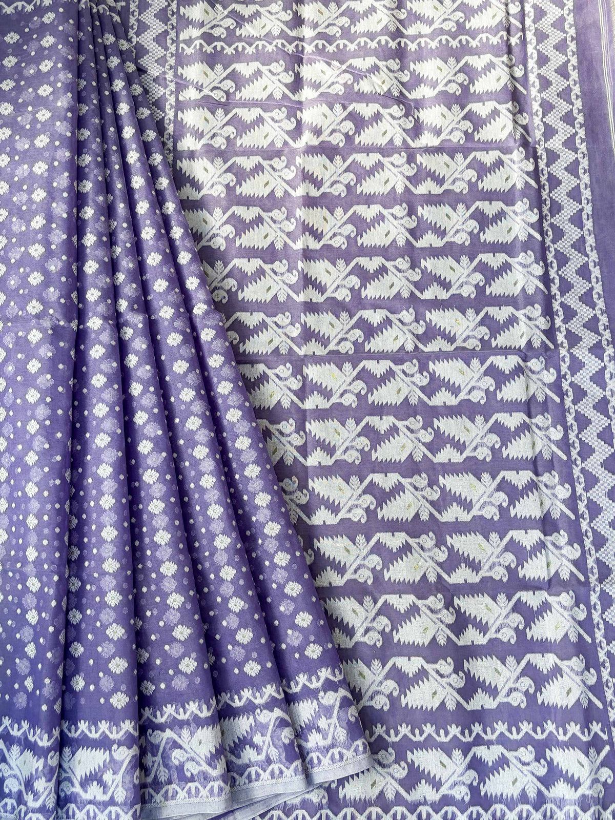 Ponds Purple Bengal Jamdani Saree