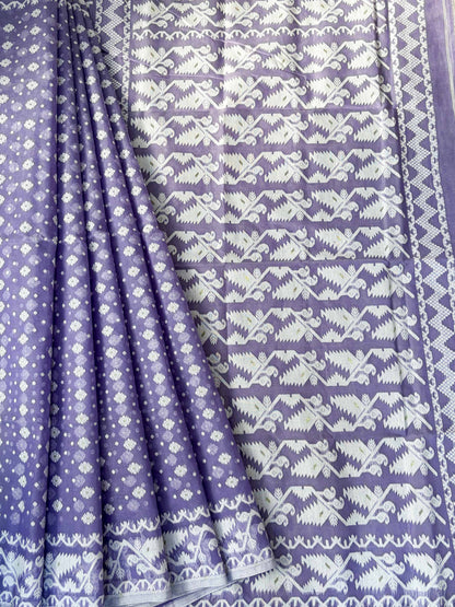 Ponds Purple Bengal Jamdani Saree