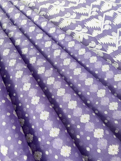 Ponds Purple Bengal Jamdani Saree