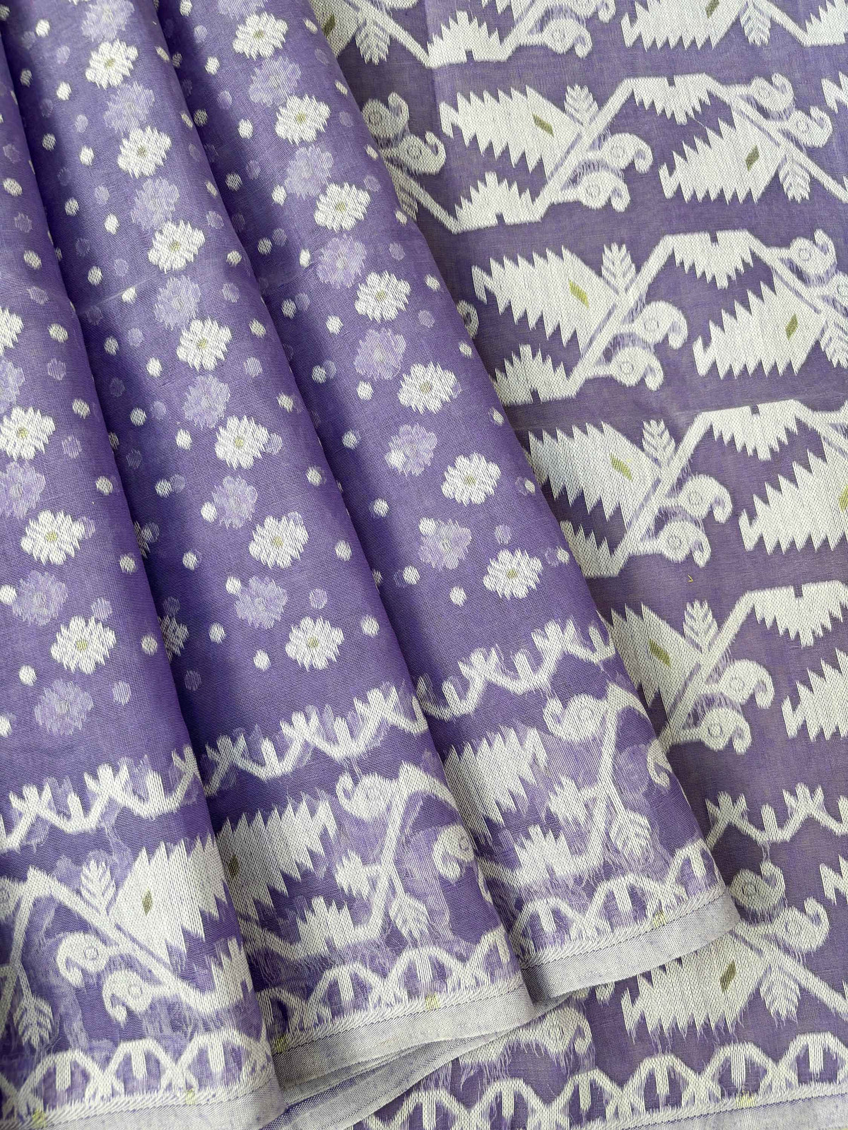 Ponds Purple Bengal Jamdani Saree