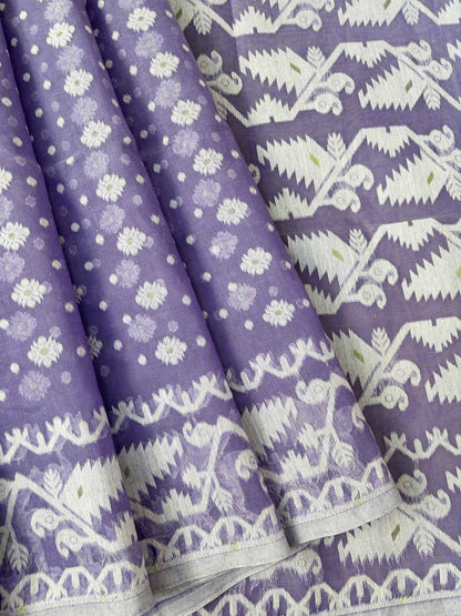 Ponds Purple Bengal Jamdani Saree
