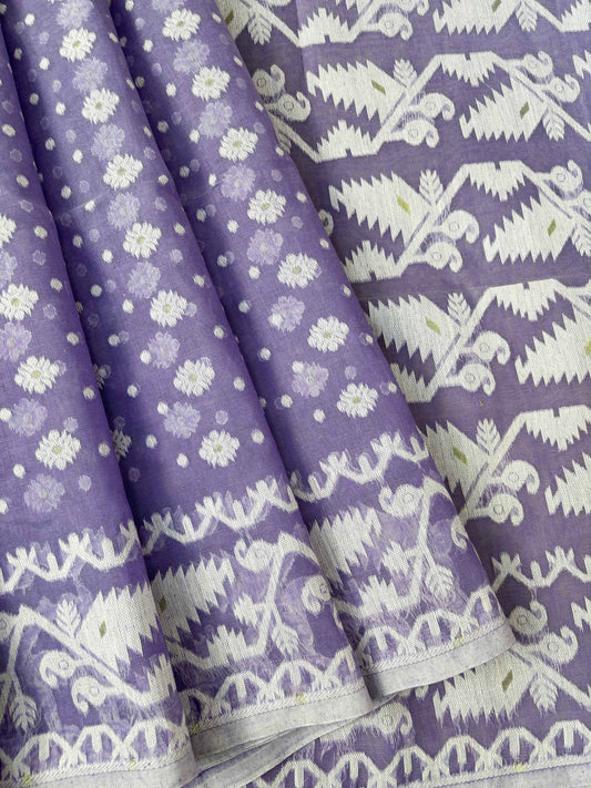 Ponds Purple Bengal Jamdani Saree