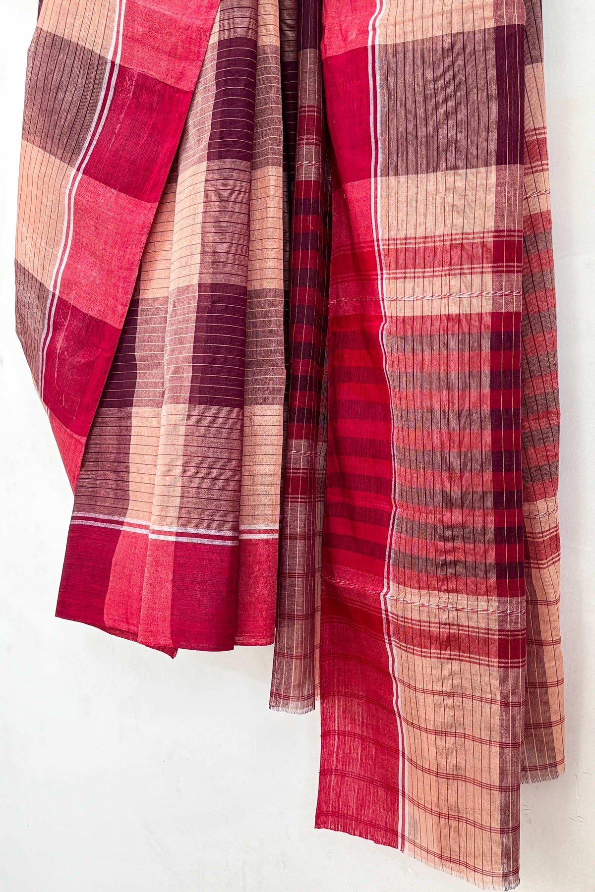 Nude Brown multicolour Dhaniakhali Cotton Saree