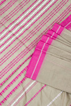 Mud Bengal Cotton Saree with Pink Border