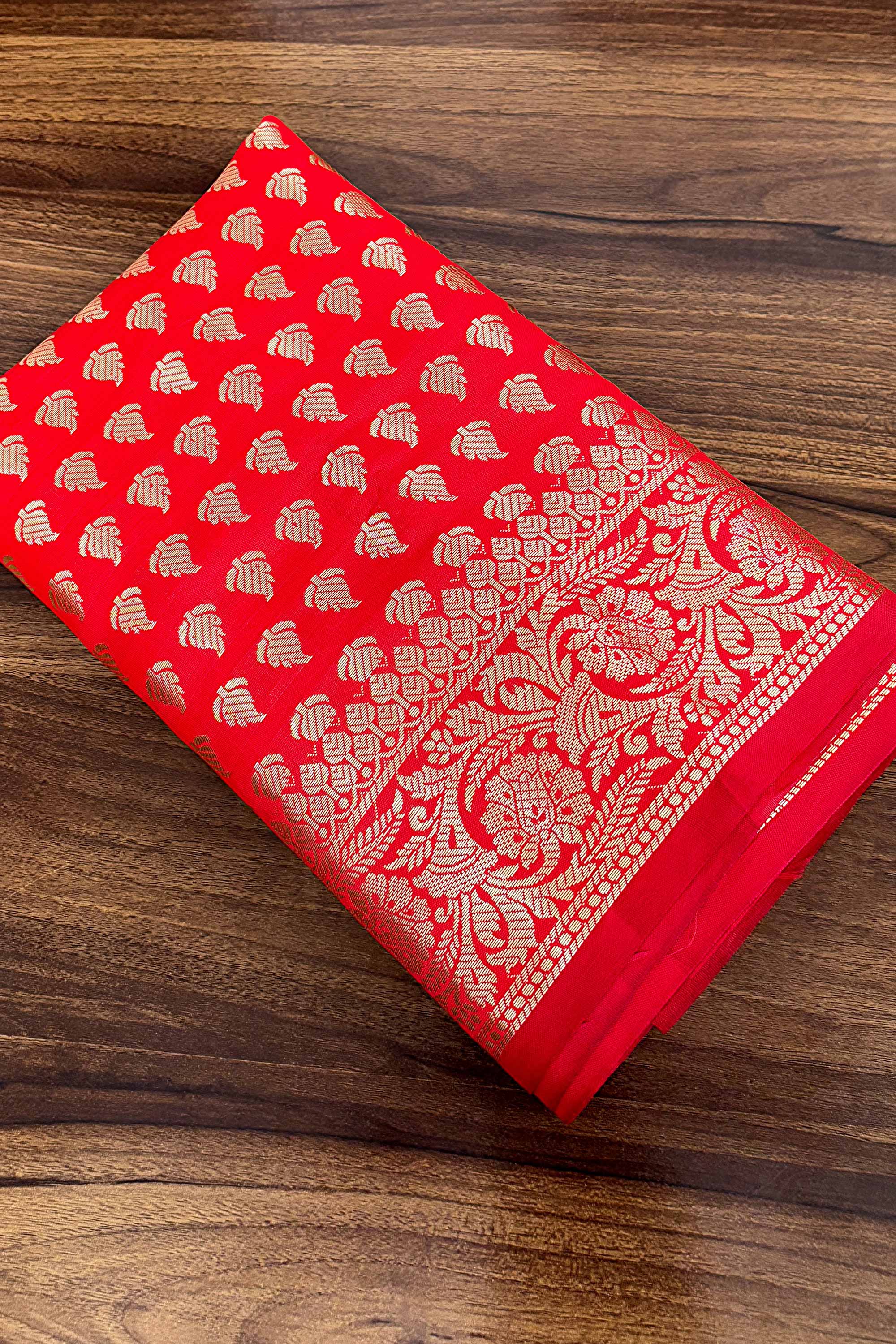 Red Banarasi Brocade Blouse Fabric