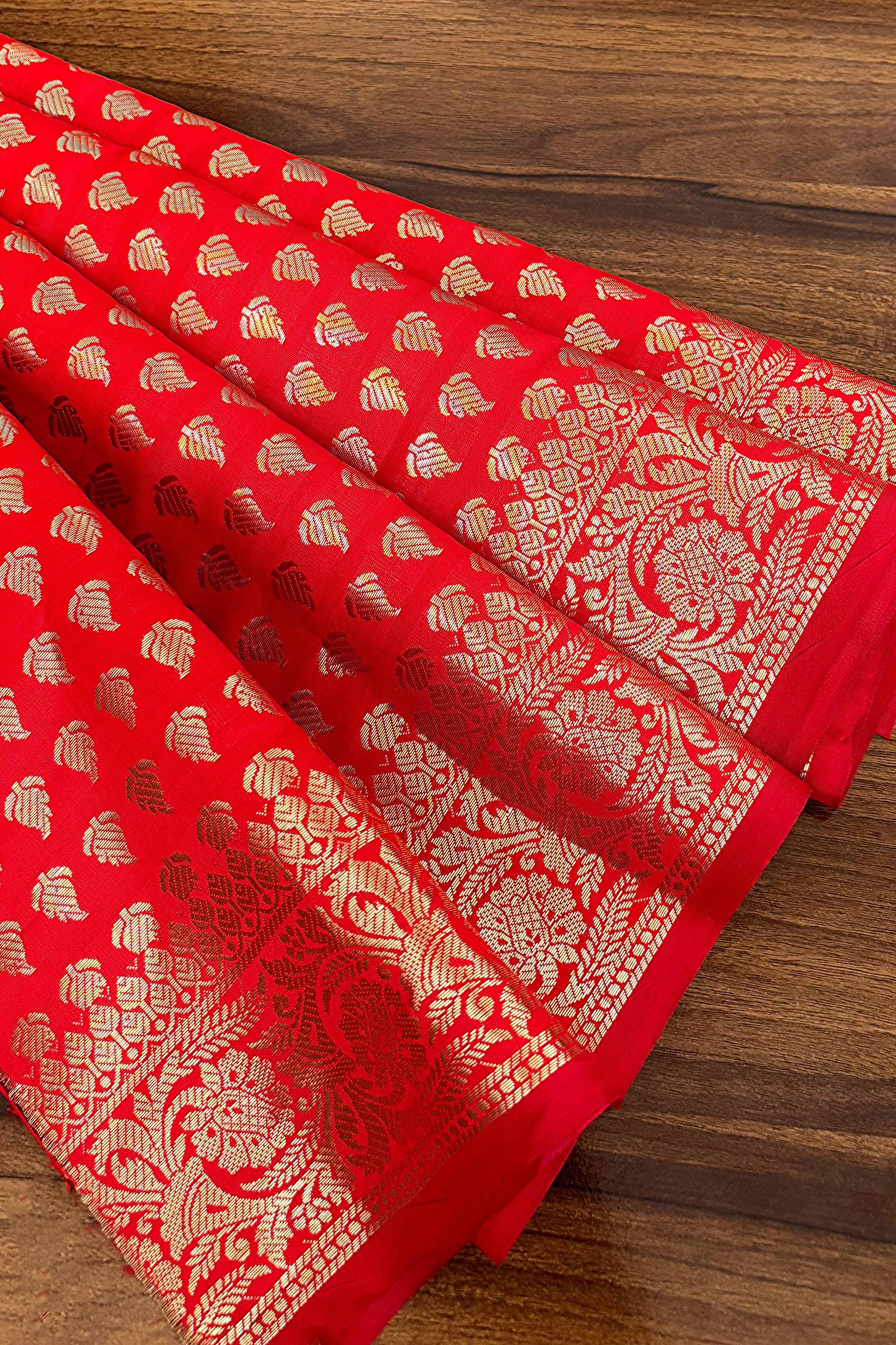Red Banarasi Brocade Blouse Fabric