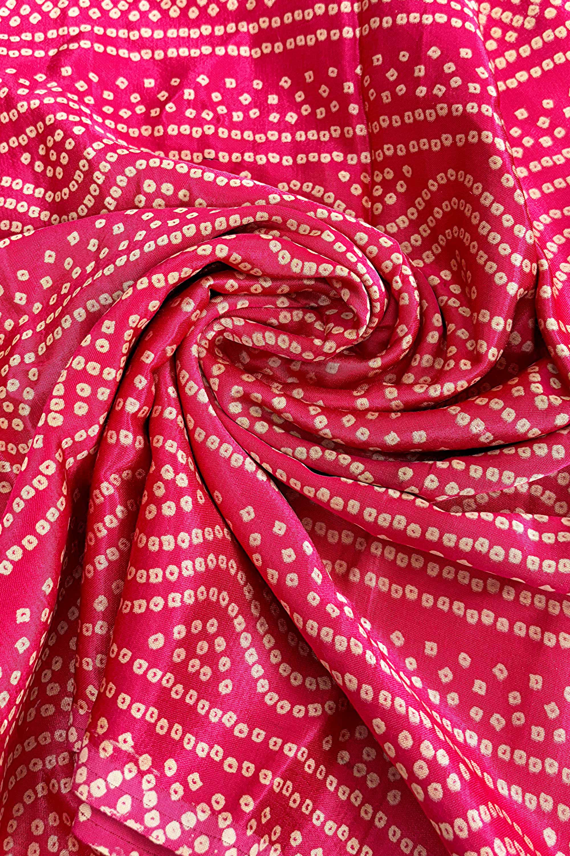 Pink Block Printed Modal Silk Blouse Fabric