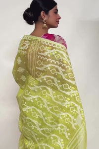 Green Bengal Dhakai Jamdani Saree