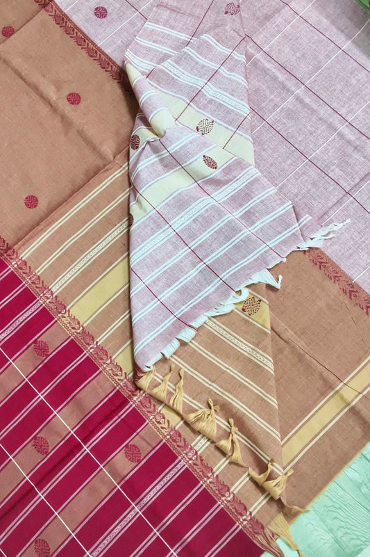 3D Dhaniakhali Cotton Saree
